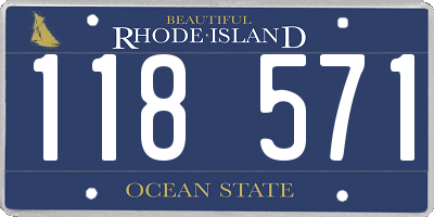 RI license plate 118571