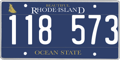 RI license plate 118573