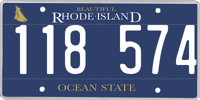RI license plate 118574