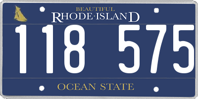 RI license plate 118575