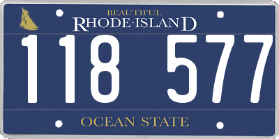 RI license plate 118577