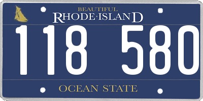 RI license plate 118580