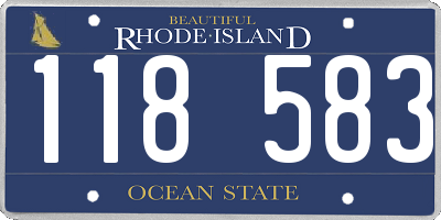 RI license plate 118583