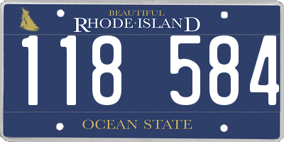 RI license plate 118584