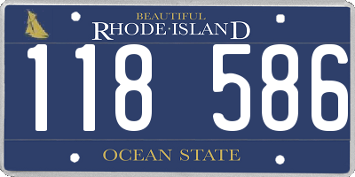 RI license plate 118586