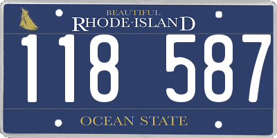 RI license plate 118587
