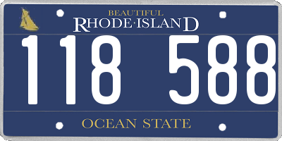 RI license plate 118588