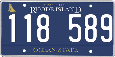 RI license plate 118589