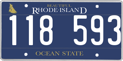 RI license plate 118593