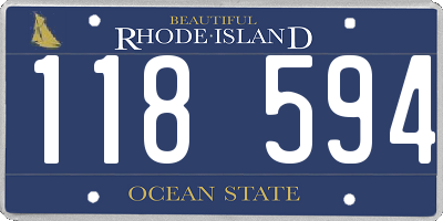 RI license plate 118594