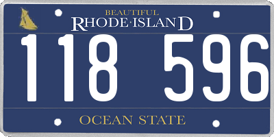 RI license plate 118596