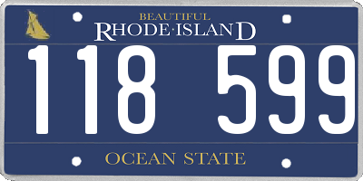 RI license plate 118599