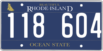 RI license plate 118604