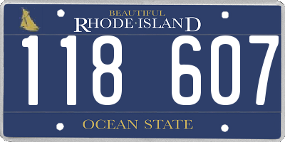 RI license plate 118607
