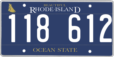 RI license plate 118612