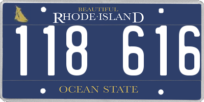 RI license plate 118616