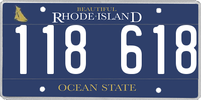 RI license plate 118618