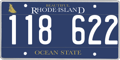 RI license plate 118622