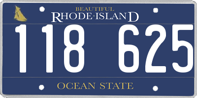 RI license plate 118625