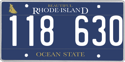 RI license plate 118630