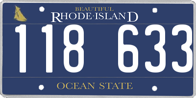 RI license plate 118633