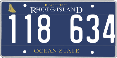 RI license plate 118634