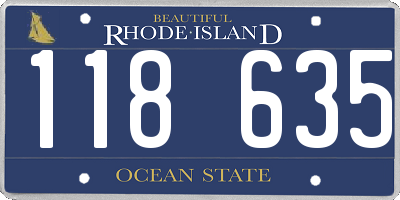 RI license plate 118635