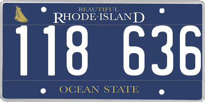 RI license plate 118636