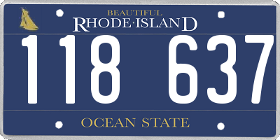 RI license plate 118637