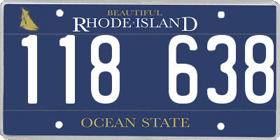RI license plate 118638