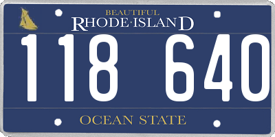 RI license plate 118640