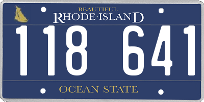 RI license plate 118641