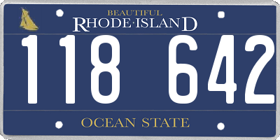 RI license plate 118642