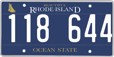 RI license plate 118644