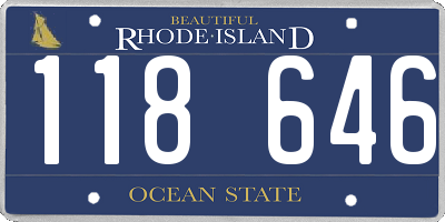 RI license plate 118646