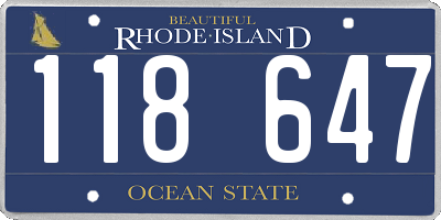 RI license plate 118647