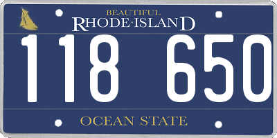 RI license plate 118650