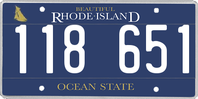 RI license plate 118651