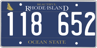 RI license plate 118652