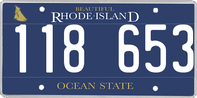 RI license plate 118653