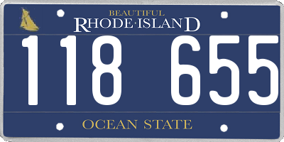 RI license plate 118655