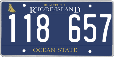 RI license plate 118657