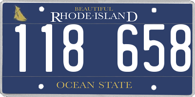 RI license plate 118658