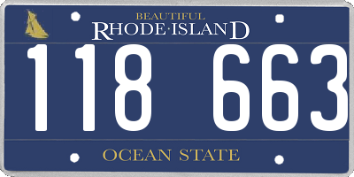 RI license plate 118663