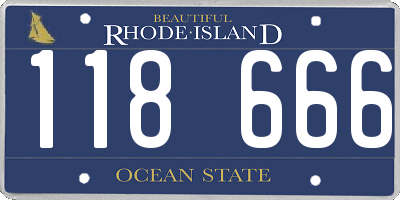 RI license plate 118666