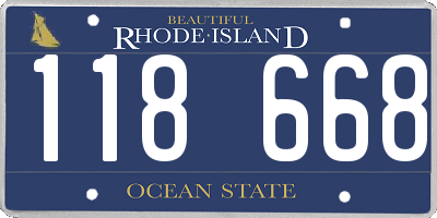 RI license plate 118668