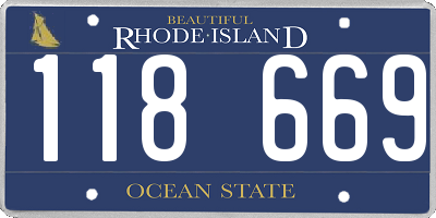 RI license plate 118669