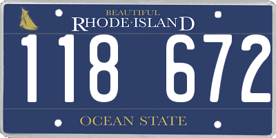 RI license plate 118672