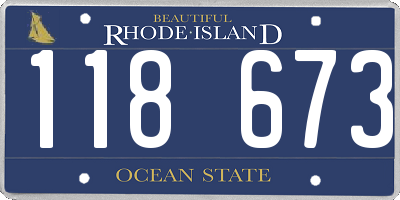 RI license plate 118673