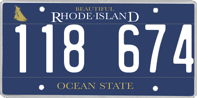 RI license plate 118674